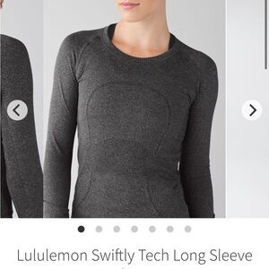lululemon athletica Swiftly Tech Long Sleeve Crew - Heathered Black, size 4